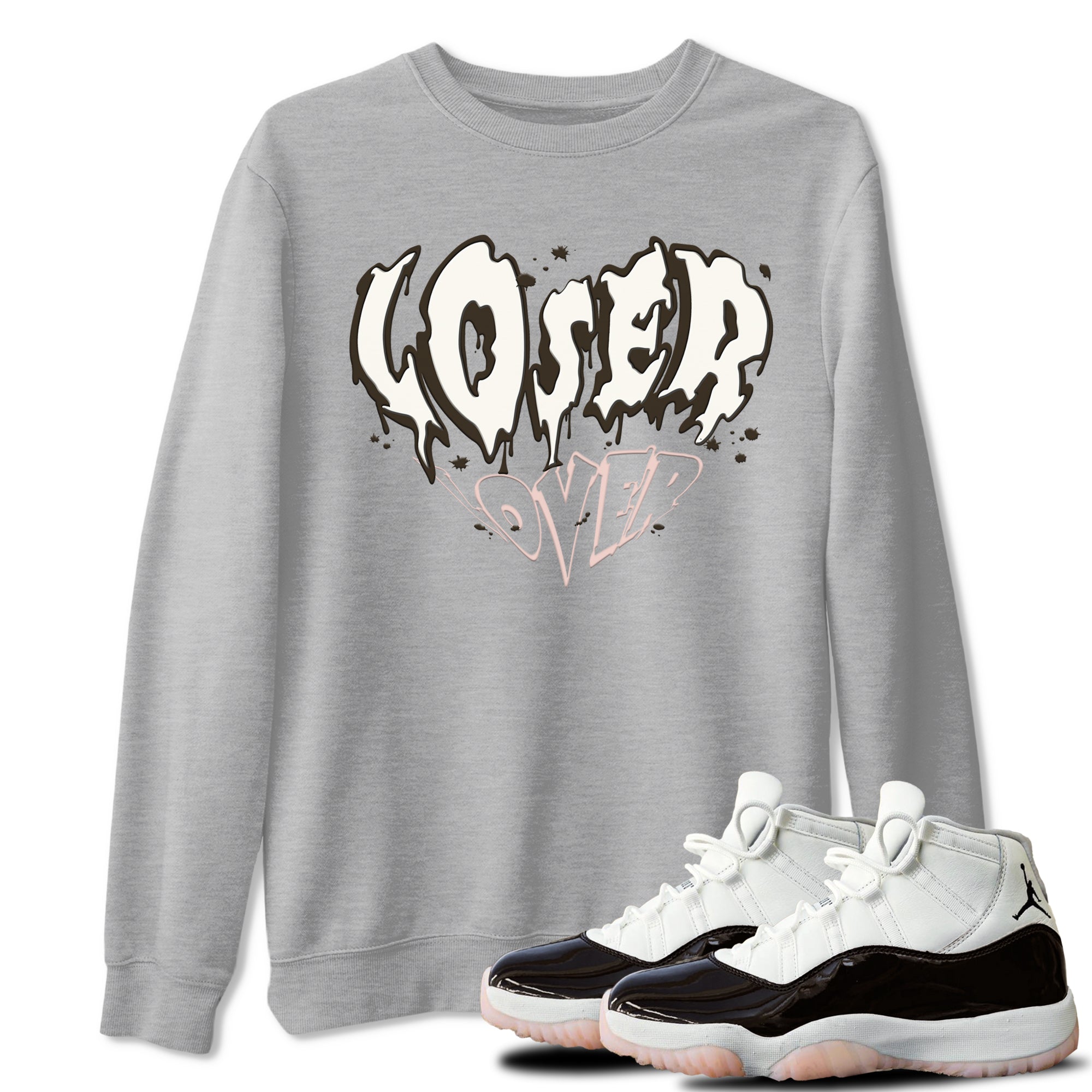 11s WMNS Neapolitan shirt to match jordans Melting Loser Lover sneaker tees Air Jordan 11 Neapolitan SNRT Sneaker Tees Sneaker Matching Shirt Unisex Heather Grey 1 T-Shirt