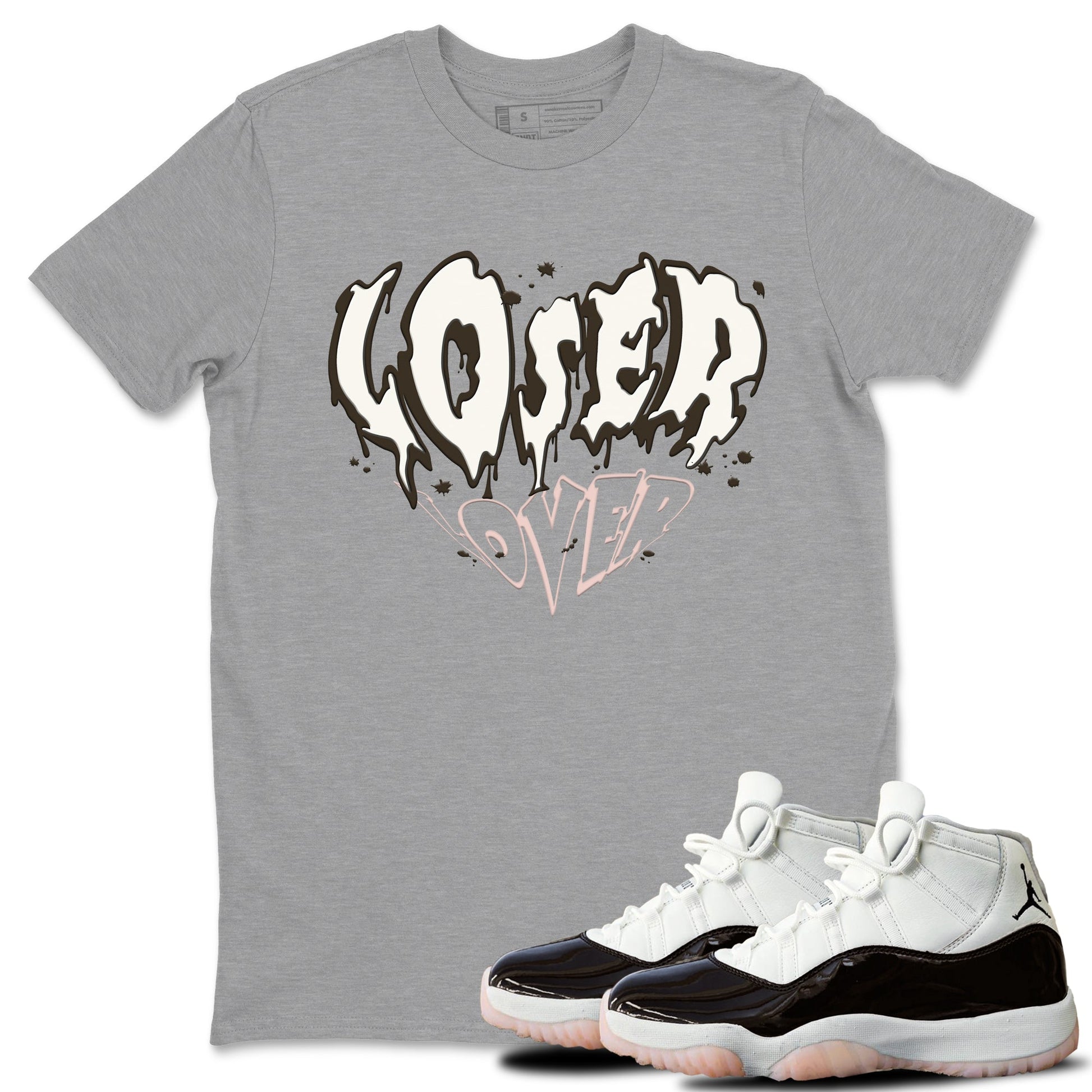 11s WMNS Neapolitan shirt to match jordans Melting Loser Lover sneaker tees Air Jordan 11 Neapolitan SNRT Sneaker Tees Sneaker Matching Shirt Unisex Heather Grey 1 T-Shirt