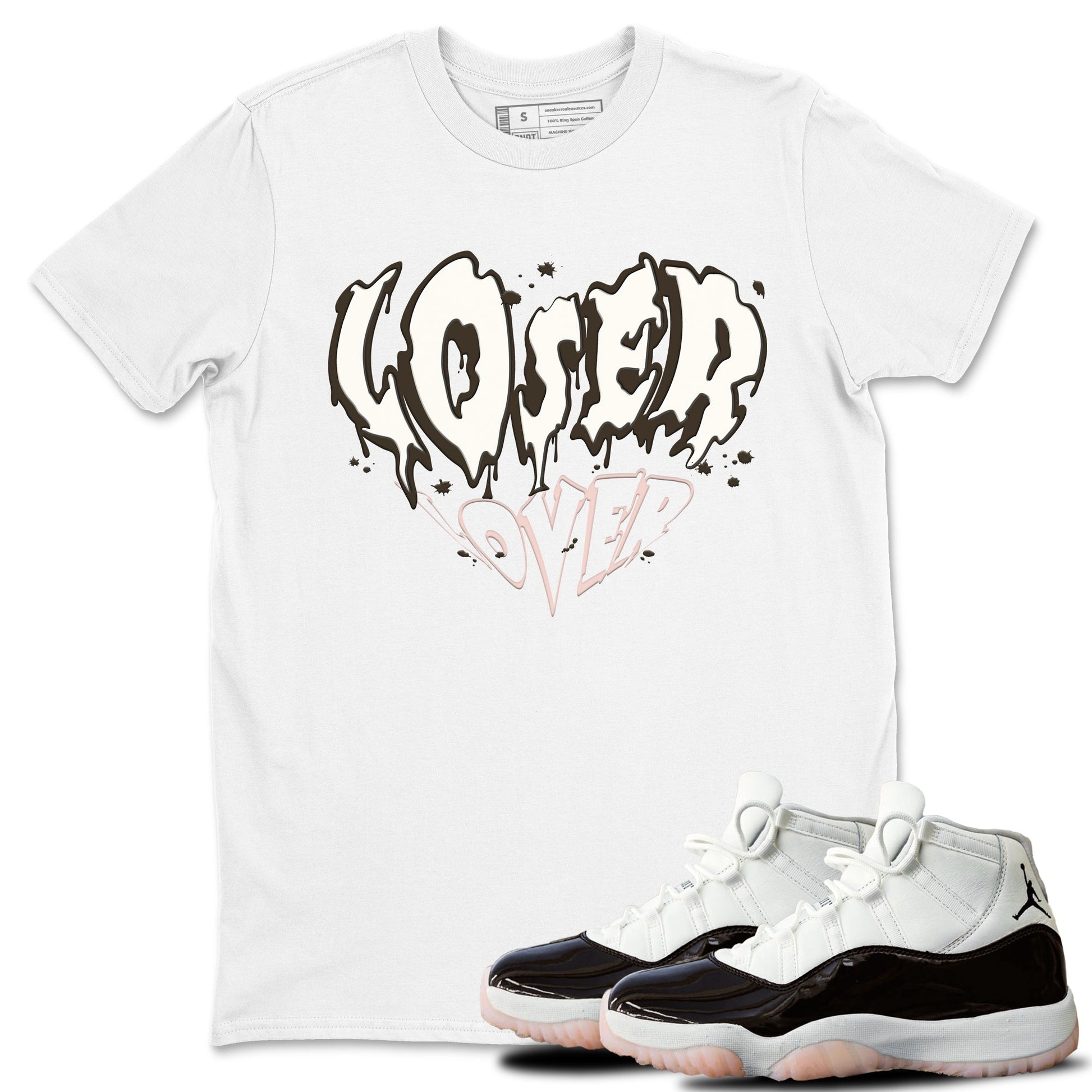 11s WMNS Neapolitan shirt to match jordans Melting Loser Lover sneaker tees Air Jordan 11 Neapolitan SNRT Sneaker Tees Sneaker Matching Shirt Unisex White 1 T-Shirt