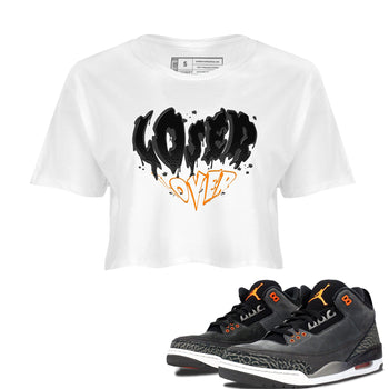 Air Jordan 3 Retro Fear shirt to match jordans Melting Loser Lover sneaker tees AJ3 Fear SNRT Sneaker Tees Sneaker Matching Cotton Shirt White 1 crop length shirt