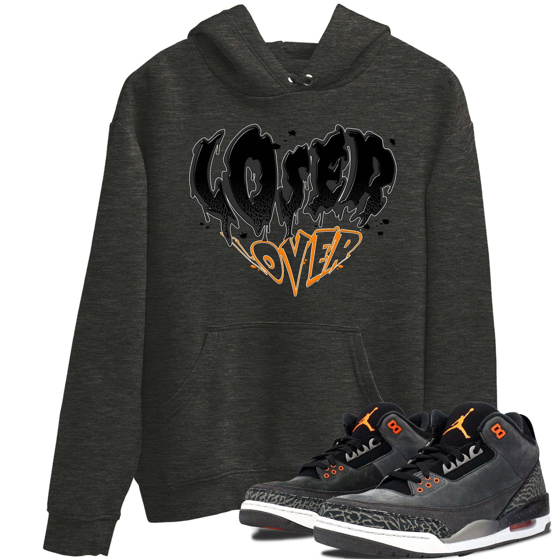 Air Jordan 3 Retro Fear shirt to match jordans Melting Loser Lover sneaker tees AJ3 Fear SNRT Sneaker Tees Sneaker Matching Cotton Shirt unisex cotton Charcoal Heather 1 crew neck shirt