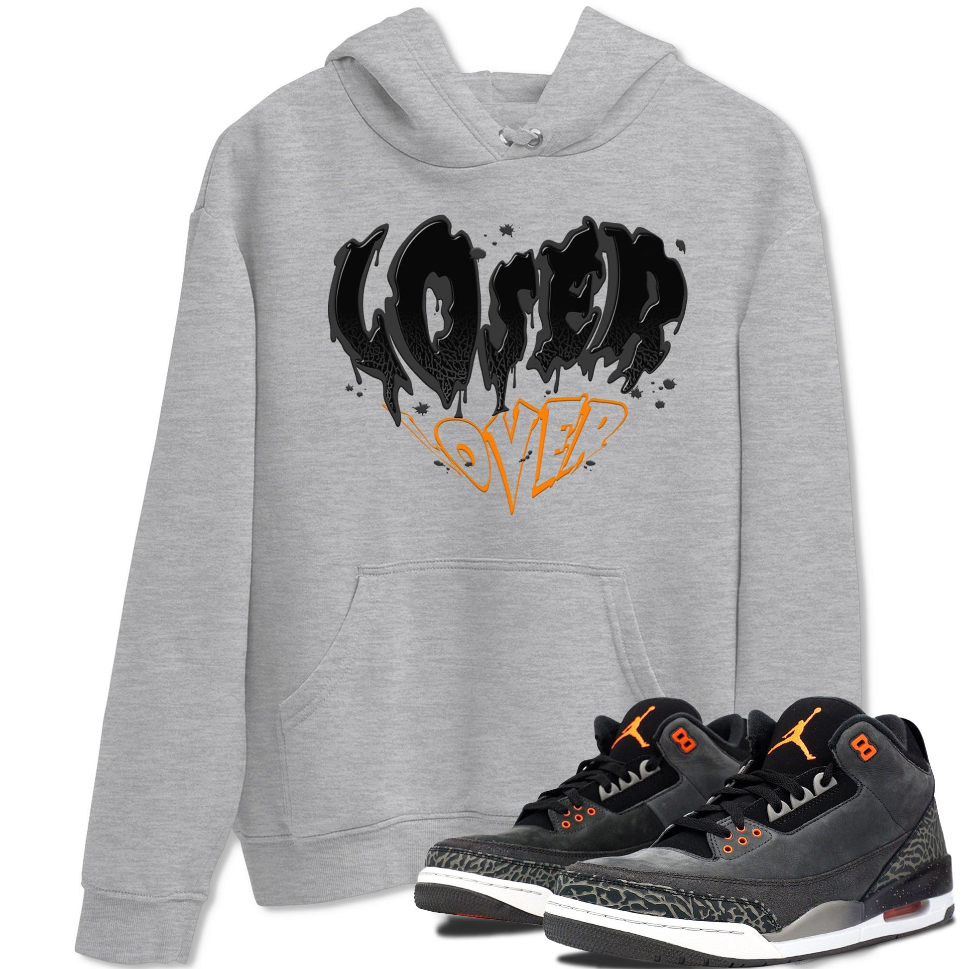 Air Jordan 3 Retro Fear shirt to match jordans Melting Loser Lover sneaker tees AJ3 Fear SNRT Sneaker Tees Sneaker Matching Cotton Shirt unisex cotton Heather Grey 1 crew neck shirt