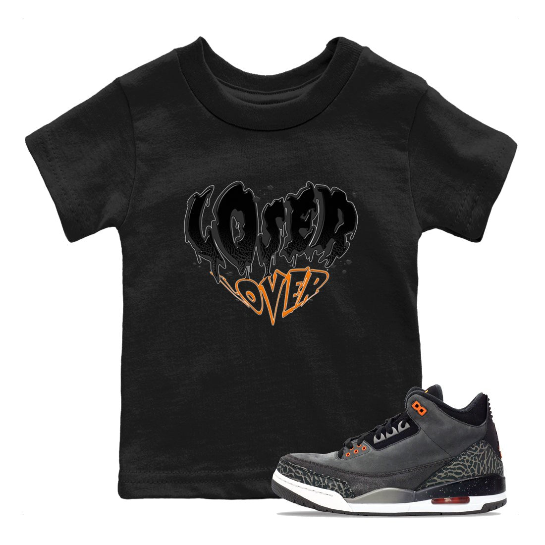 Air Jordan 3 Retro Fear shirt to match jordans Melting Loser Lover sneaker tees AJ3 Fear SNRT Sneaker Tees Sneaker Matching Cotton Shirt baby toddler Black 1 cotton Shirt
