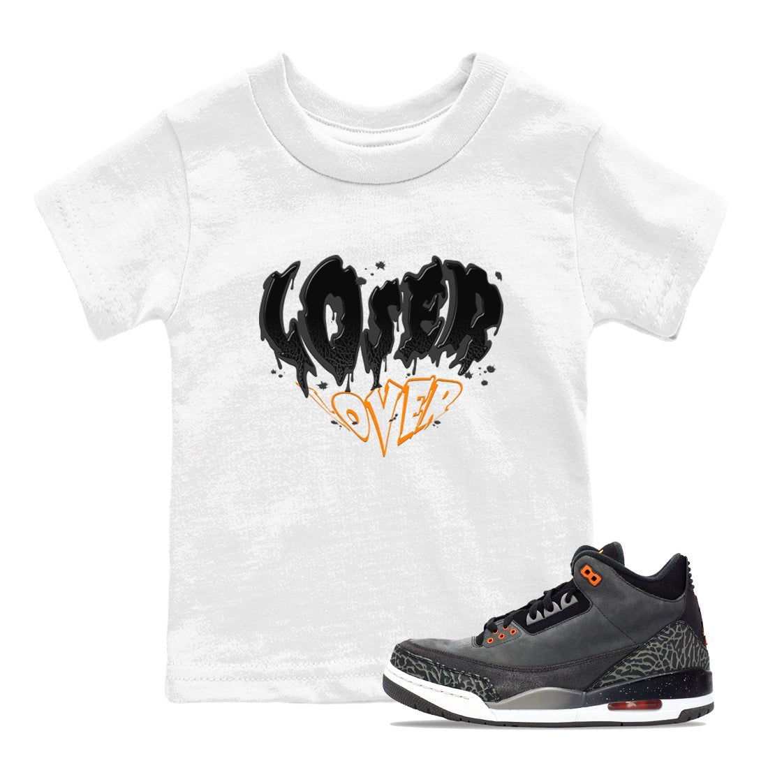 Air Jordan 3 Retro Fear shirt to match jordans Melting Loser Lover sneaker tees AJ3 Fear SNRT Sneaker Tees Sneaker Matching Cotton Shirt baby toddler White 1 cotton Shirt