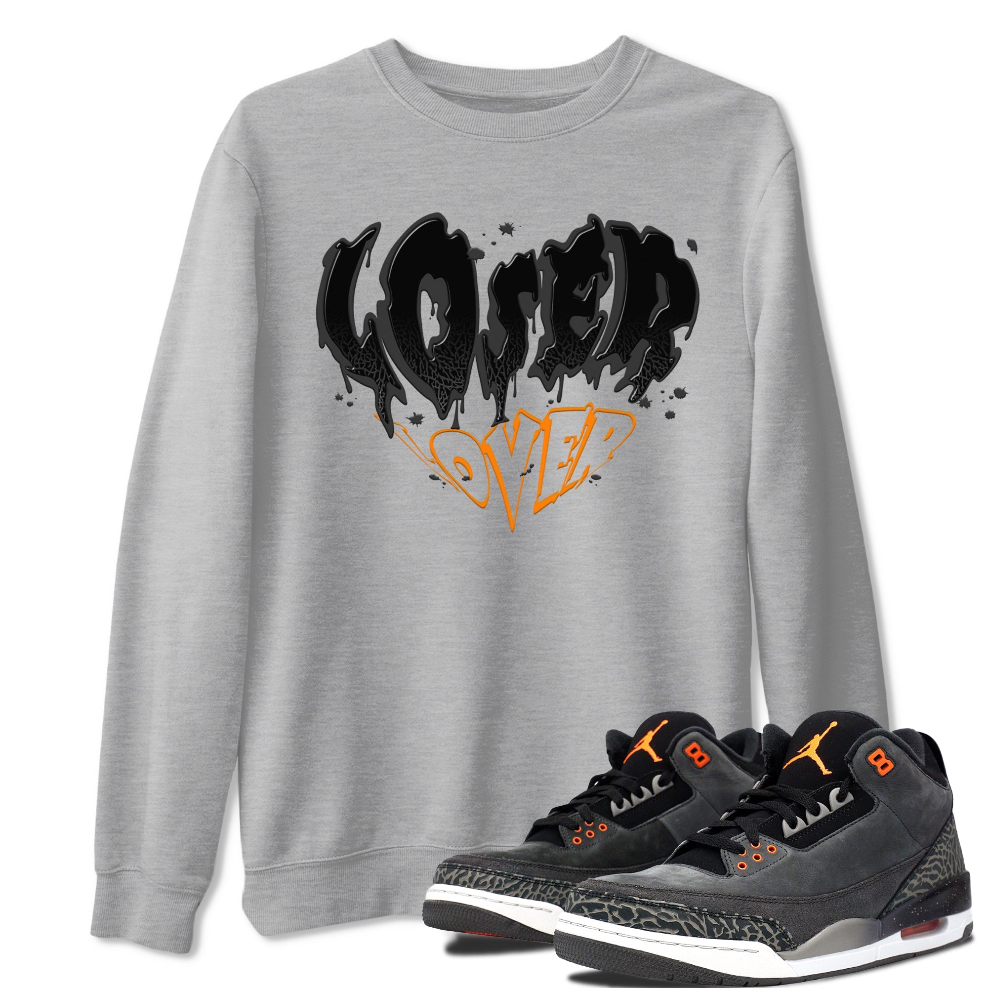 Air Jordan 3 Retro Fear shirt to match jordans Melting Loser Lover sneaker tees AJ3 Fear SNRT Sneaker Tees Sneaker Matching Cotton Shirt unisex cotton Heather Grey 1 crew neck shirt