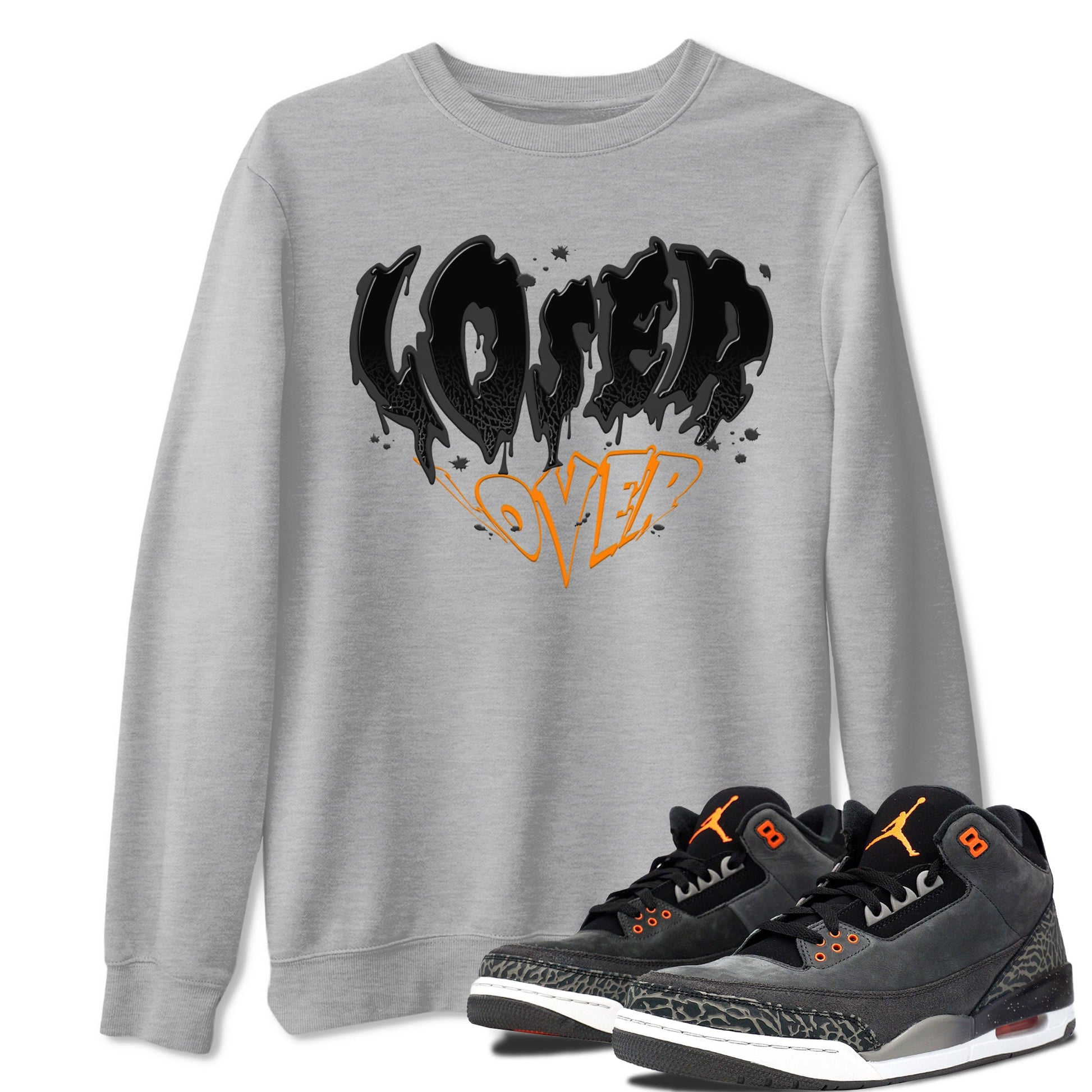 Air Jordan 3 Retro Fear shirt to match jordans Melting Loser Lover sneaker tees AJ3 Fear SNRT Sneaker Tees Sneaker Matching Cotton Shirt unisex cotton Heather Grey 1 crew neck shirt