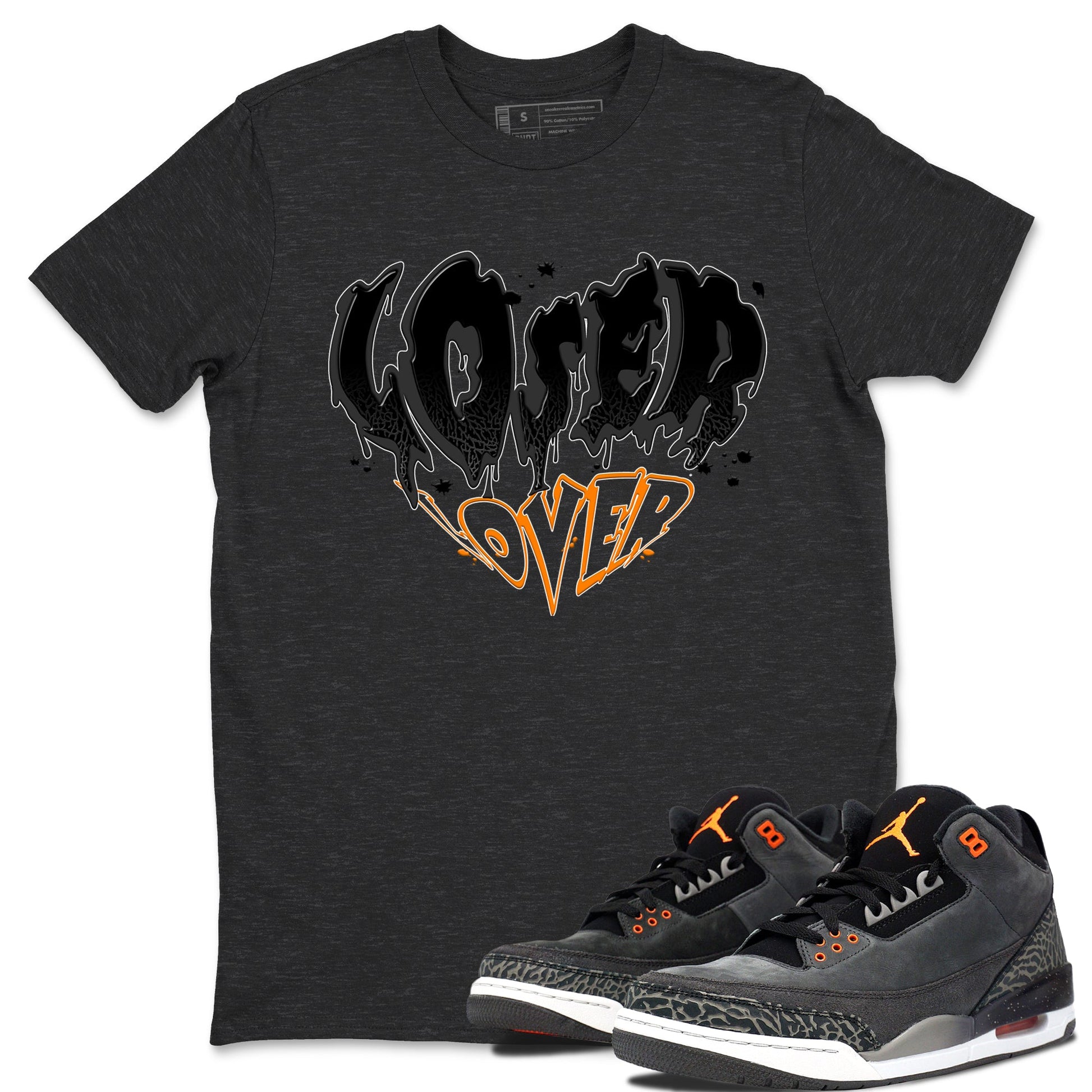 Air Jordan 3 Retro Fear shirt to match jordans Melting Loser Lover sneaker tees AJ3 Fear SNRT Sneaker Tees Sneaker Matching Cotton Shirt unisex cotton Charcoal Heather 1 crew neck shirt