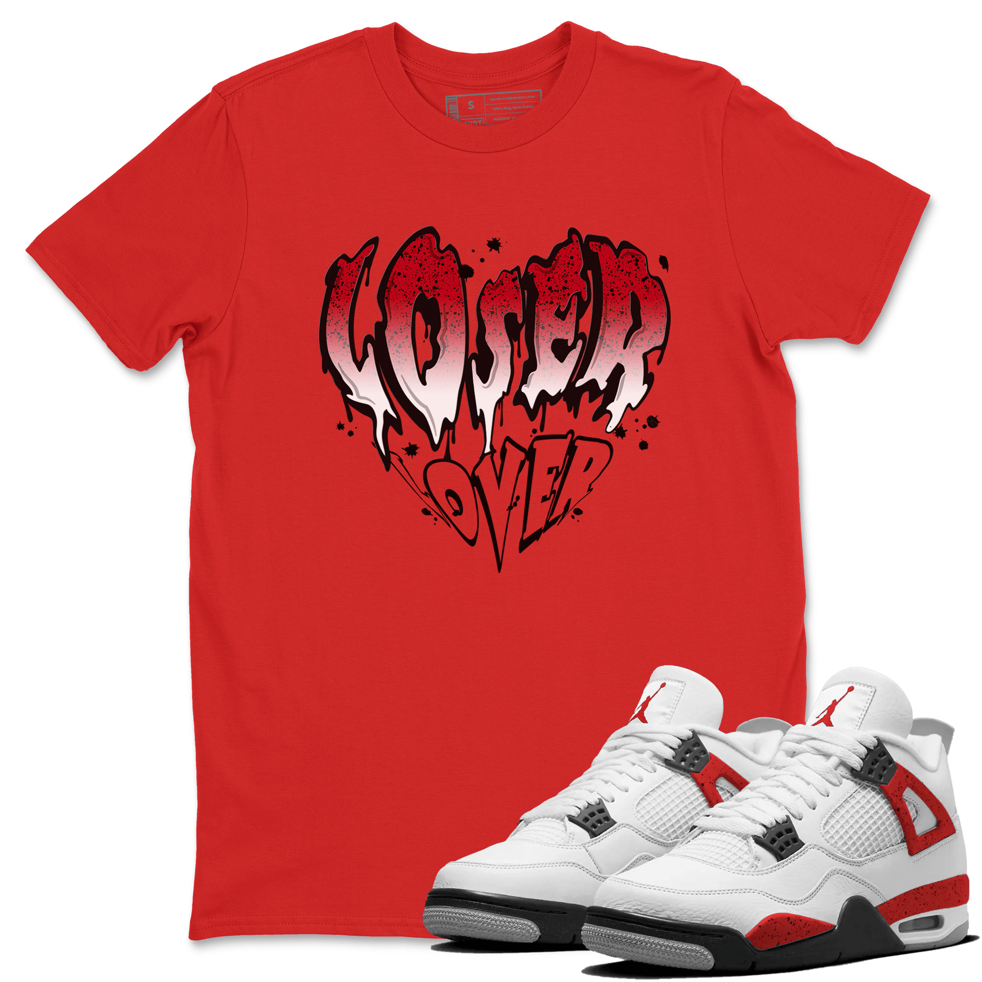 Red Cement 4 shirt to match jordans Melting Loser Lover sneaker tees Air Jordan 4 Red Cement SNRT Sneaker Release Tees Unisex Red 1 T-Shirt