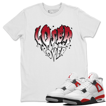 Red Cement 4 shirt to match jordans Melting Loser Lover sneaker tees Air Jordan 4 Red Cement SNRT Sneaker Release Tees Unisex White 1 T-Shirt