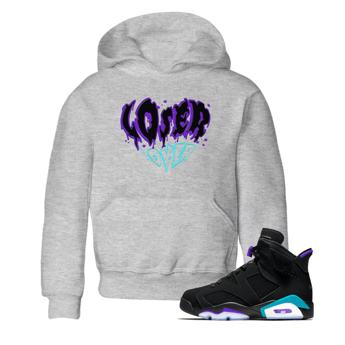 6s Aqua shirt to match jordans Melting Loser Lover sneaker tees Air Jordan 6 Aqua SNRT Sneaker Release Tees Baby Toddler Heather Grey 1 T-Shirt