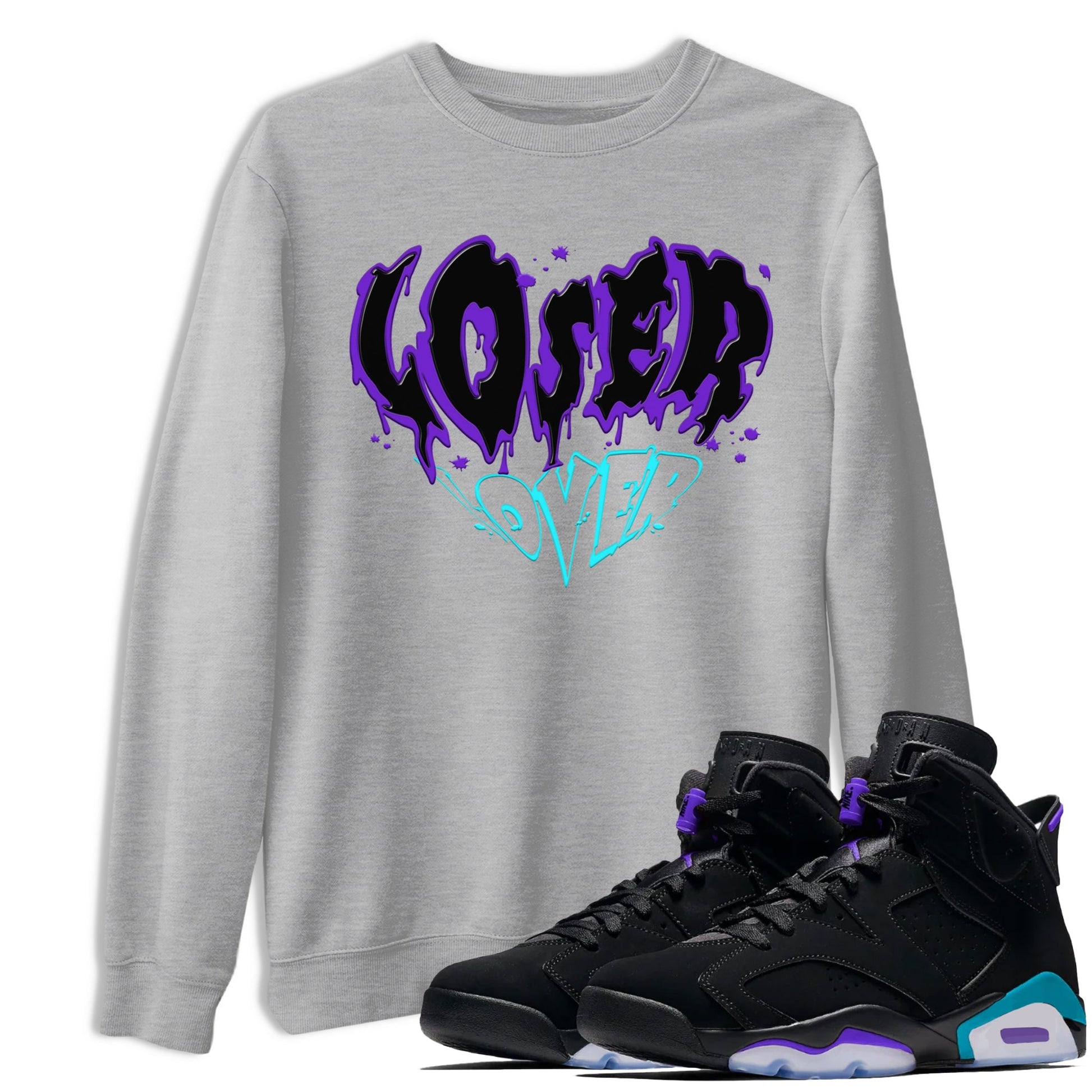 6s Aqua shirt to match jordans Melting Loser Lover sneaker tees Air Jordan 6 Aqua SNRT Sneaker Release Tees Unisex Heather Grey 1 T-Shirt