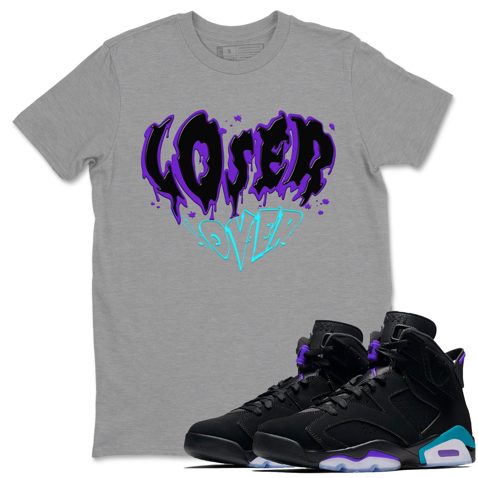 6s Aqua shirt to match jordans Melting Loser Lover sneaker tees Air Jordan 6 Aqua SNRT Sneaker Release Tees Unisex Heather Grey 1 T-Shirt