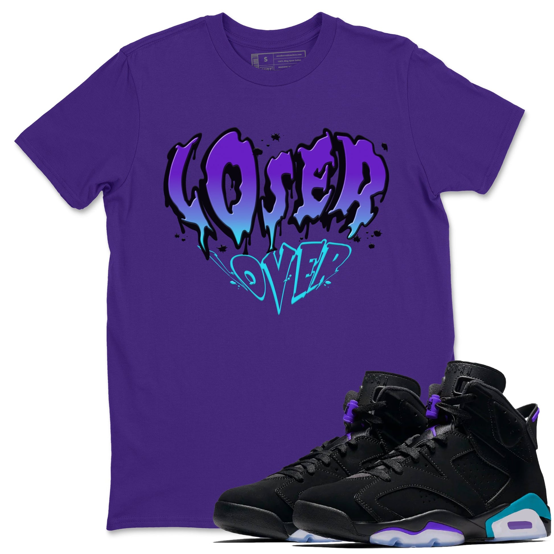 6s Aqua shirt to match jordans Melting Loser Lover sneaker tees Air Jordan 6 Aqua SNRT Sneaker Release Tees Unisex Purple 1 T-Shirt