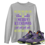 Jordan 4 Canyon Purple Sneaker Match Tees Merry Kicksmas Sneaker Tees Jordan 4 Canyon Purple Sneaker Release Tees Unisex Shirts