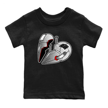 Air Jordan 14 Metallic Silver Sneaker Match Tees Metal Heart Sneaker Tees Jordan 14 WMNS Metallic Silver Sneaker Release Tees Kids Shirts Black 2