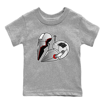 Air Jordan 14 Metallic Silver Sneaker Match Tees Metal Heart Sneaker Tees Jordan 14 WMNS Metallic Silver Sneaker Release Tees Kids Shirts Heather Grey 2