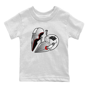 Air Jordan 14 Metallic Silver Sneaker Match Tees Metal Heart Sneaker Tees Jordan 14 WMNS Metallic Silver Sneaker Release Tees Kids Shirts White 2
