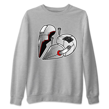 Air Jordan 14 Metallic Silver Sneaker Match Tees Metal Heart Sneaker Tees Jordan 14 WMNS Metallic Silver Sneaker Release Tees Unisex Shirts Heather Grey 2