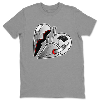Air Jordan 14 Metallic Silver Sneaker Match Tees Metal Heart Sneaker Tees Jordan 14 WMNS Metallic Silver Sneaker Release Tees Unisex Shirts Heather Grey 2