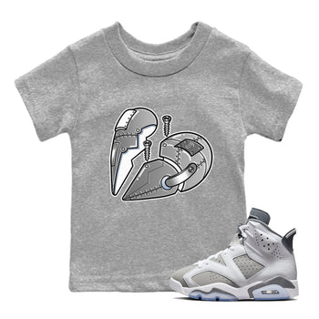 Jordan 6 Cool Grey Sneaker Match Tees Metal Heart Sneaker Tees Jordan 6 Cool Grey Sneaker Release Tees Kids Shirts