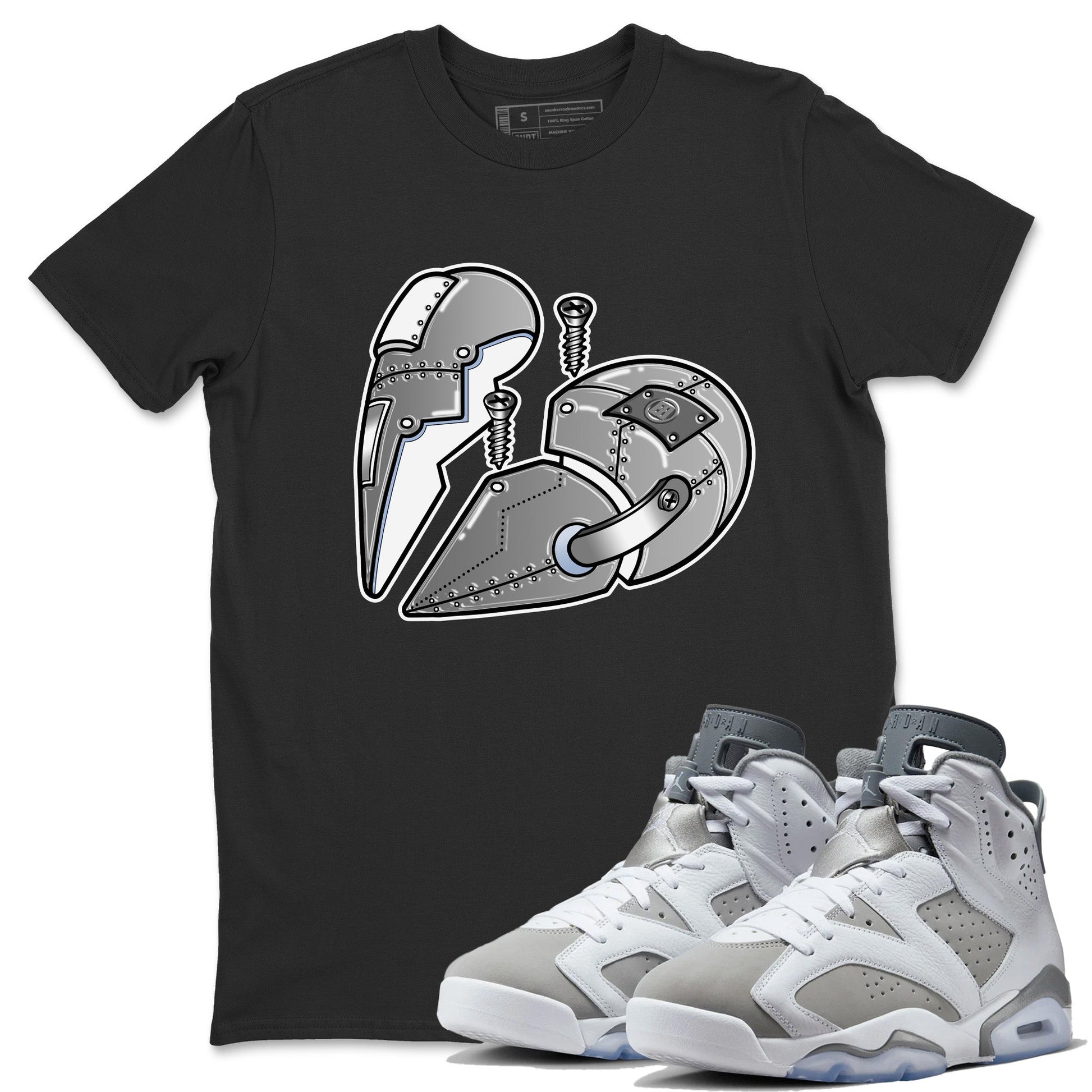 Jordan 6 Cool Grey Sneaker Match Tees Metal Heart Sneaker Tees Jordan 6 Cool Grey Sneaker Release Tees Unisex Shirts