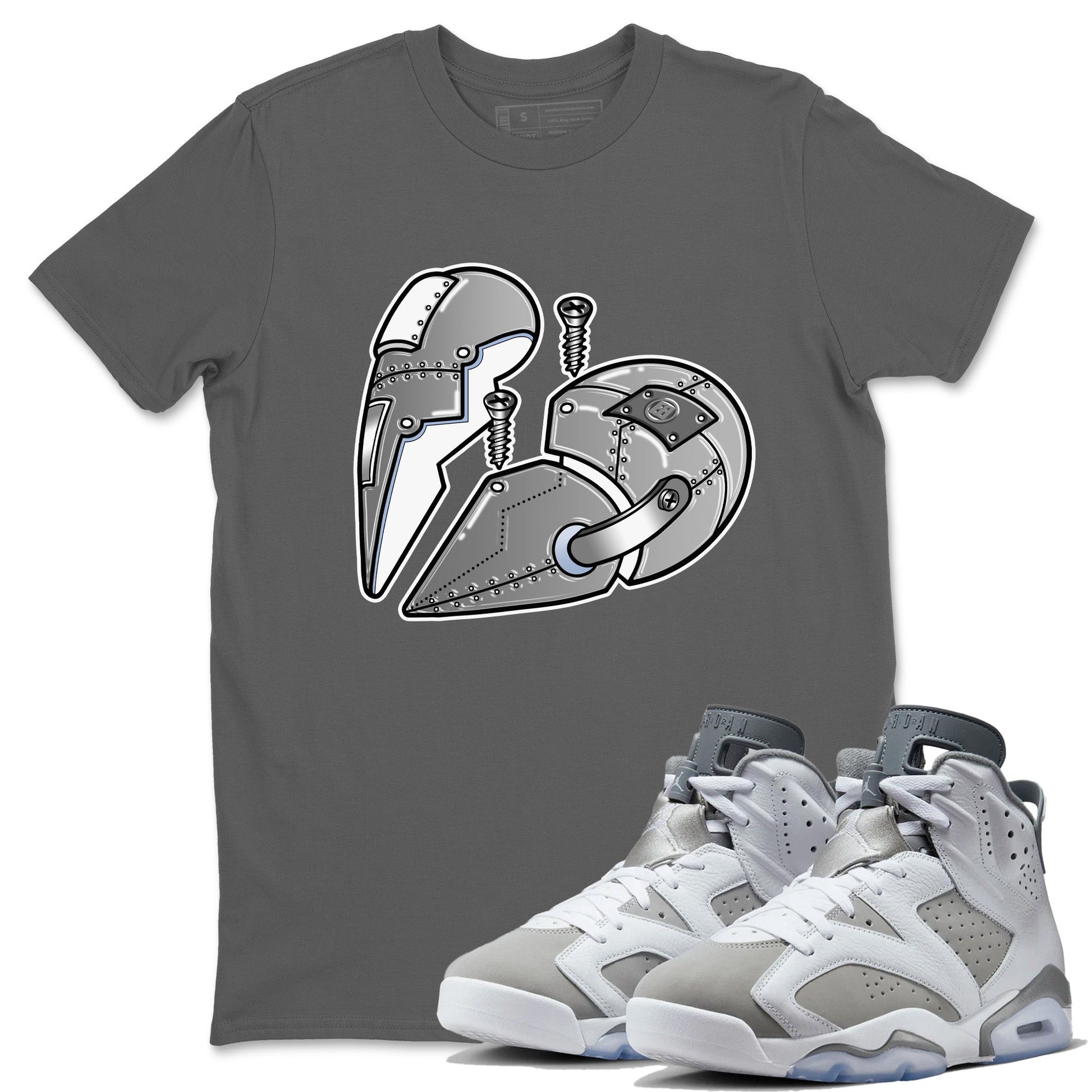 Jordan 6 Cool Grey Sneaker Match Tees Metal Heart Sneaker Tees Jordan 6 Cool Grey Sneaker Release Tees Unisex Shirts