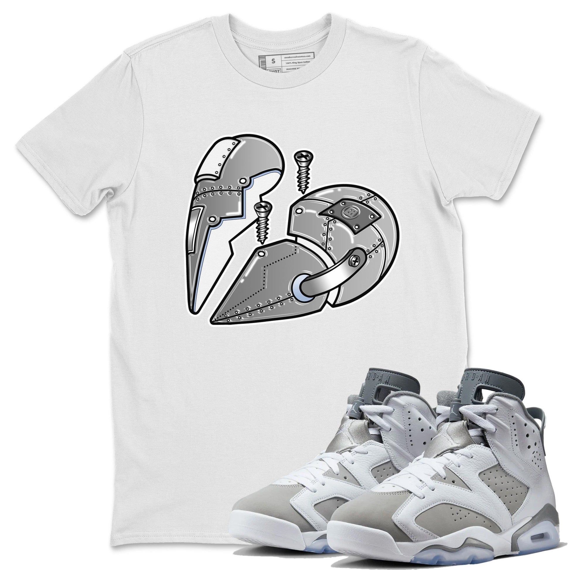 Jordan 6 Cool Grey Sneaker Match Tees Metal Heart Sneaker Tees Jordan 6 Cool Grey Sneaker Release Tees Unisex Shirts