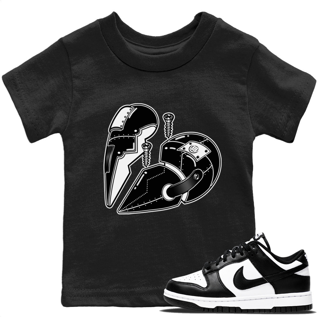 Dunk Panda Sneaker Match Tees Metal Heart Sneaker Tees Dunk Panda Sneaker Release Tees Kids Shirts