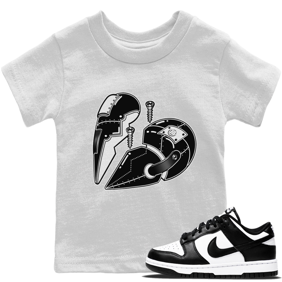 Dunk Panda Sneaker Match Tees Metal Heart Sneaker Tees Dunk Panda Sneaker Release Tees Kids Shirts