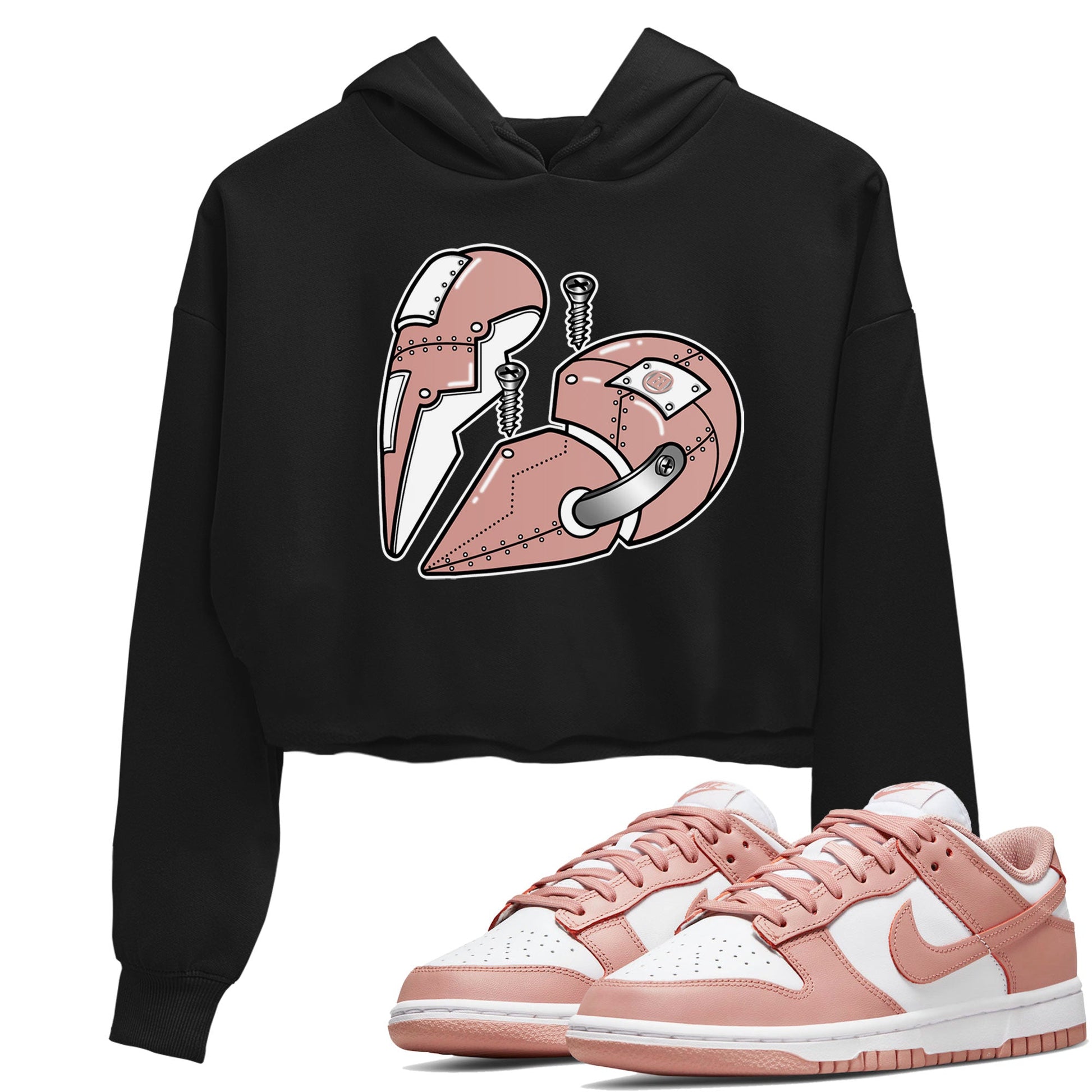 Dunk Low WMNS Rose Whisper shirt to match jordans Metal Heart sneaker tees Dunk Rose Whisper SNRT Sneaker Release Tees Black 1 Crop T-Shirt