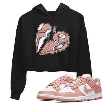 Dunk Low WMNS Rose Whisper shirt to match jordans Metal Heart sneaker tees Dunk Rose Whisper SNRT Sneaker Release Tees Black 1 Crop T-Shirt