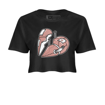 Dunk Low WMNS Rose Whisper shirt to match jordans Metal Heart sneaker tees Dunk Rose Whisper SNRT Sneaker Release Tees Black 2 Crop T-Shirt