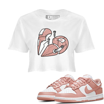 Dunk Low WMNS Rose Whisper shirt to match jordans Metal Heart sneaker tees Dunk Rose Whisper SNRT Sneaker Release Tees White 1 Crop T-Shirt