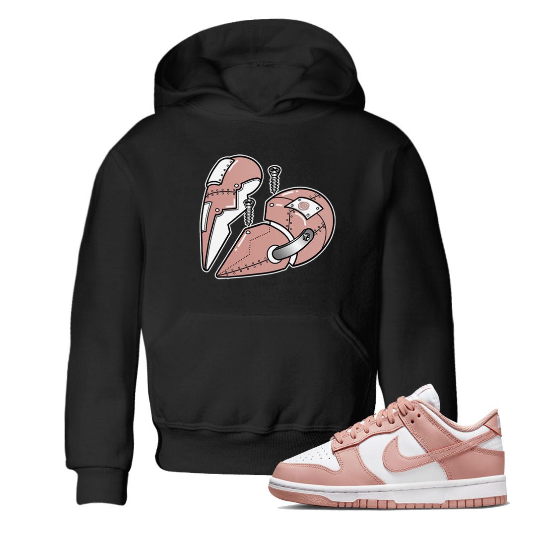 Dunk Low WMNS Rose Whisper shirt to match jordans Metal Heart sneaker tees Dunk Rose Whisper SNRT Sneaker Release Tees Baby Toddler Kids Black 1 T-Shirt