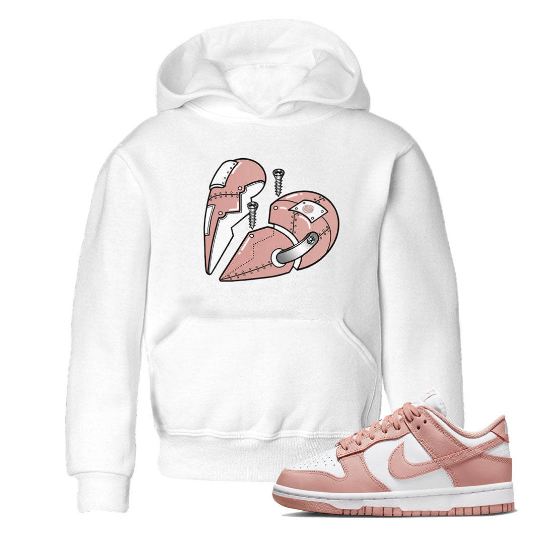 Dunk Low WMNS Rose Whisper shirt to match jordans Metal Heart sneaker tees Dunk Rose Whisper SNRT Sneaker Release Tees Baby Toddler Kids White 1 T-Shirt