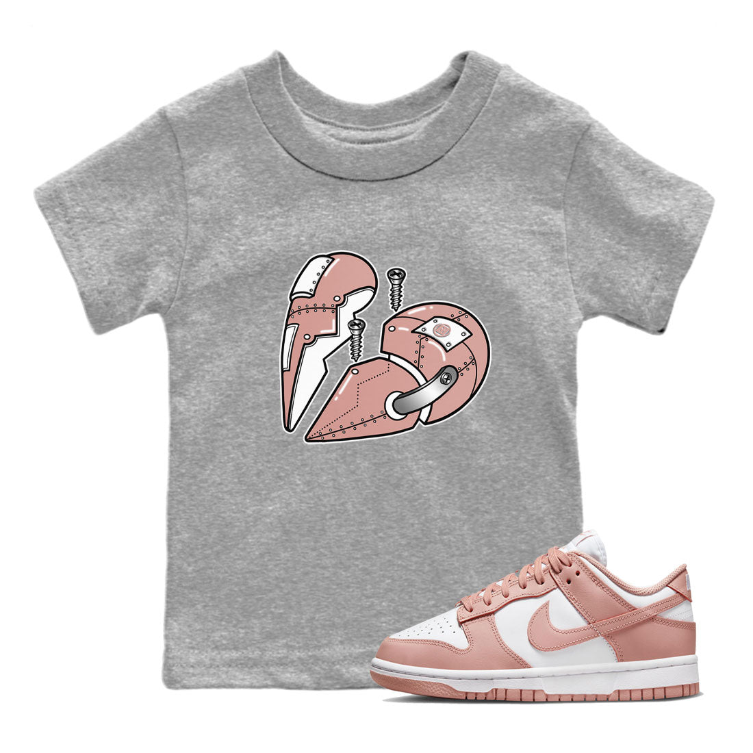 Dunk Low WMNS Rose Whisper shirt to match jordans Metal Heart sneaker tees Dunk Rose Whisper SNRT Sneaker Release Tees Baby Toddler Kids Heather Grey 1 T-Shirt