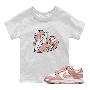 Dunk Low WMNS Rose Whisper shirt to match jordans Metal Heart sneaker tees Dunk Rose Whisper SNRT Sneaker Release Tees Baby Toddler Kids White 1 T-Shirt