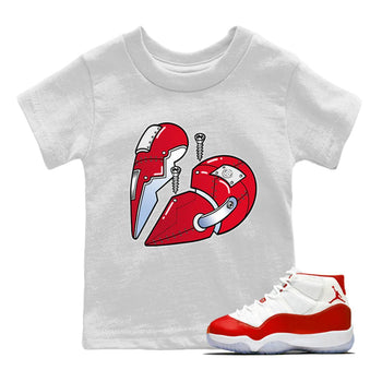 Jordan 11 Cherry Sneaker Match Tees Metal Heart Sneaker Tees Jordan 11 Cherry Sneaker Release Tees Kids Shirts