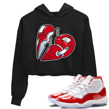 Jordan 11 Cherry Sneaker Match Tees Metal Heart Sneaker Tees Jordan 11 Cherry Sneaker Release Tees Women's Shirts