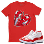Jordan 11 Cherry Sneaker Match Tees Metal Heart Sneaker Tees Jordan 11 Cherry Sneaker Release Tees Unisex Shirts