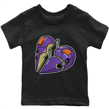 Jordan 4 Canyon Purple Sneaker Match Tees Metal Heart Sneaker Tees Jordan 4 Canyon Purple Sneaker Release Tees Kids Shirts