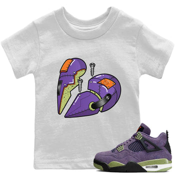 Jordan 4 Canyon Purple Sneaker Match Tees Metal Heart Sneaker Tees Jordan 4 Canyon Purple Sneaker Release Tees Kids Shirts