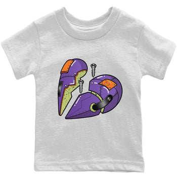 Jordan 4 Canyon Purple Sneaker Match Tees Metal Heart Sneaker Tees Jordan 4 Canyon Purple Sneaker Release Tees Kids Shirts