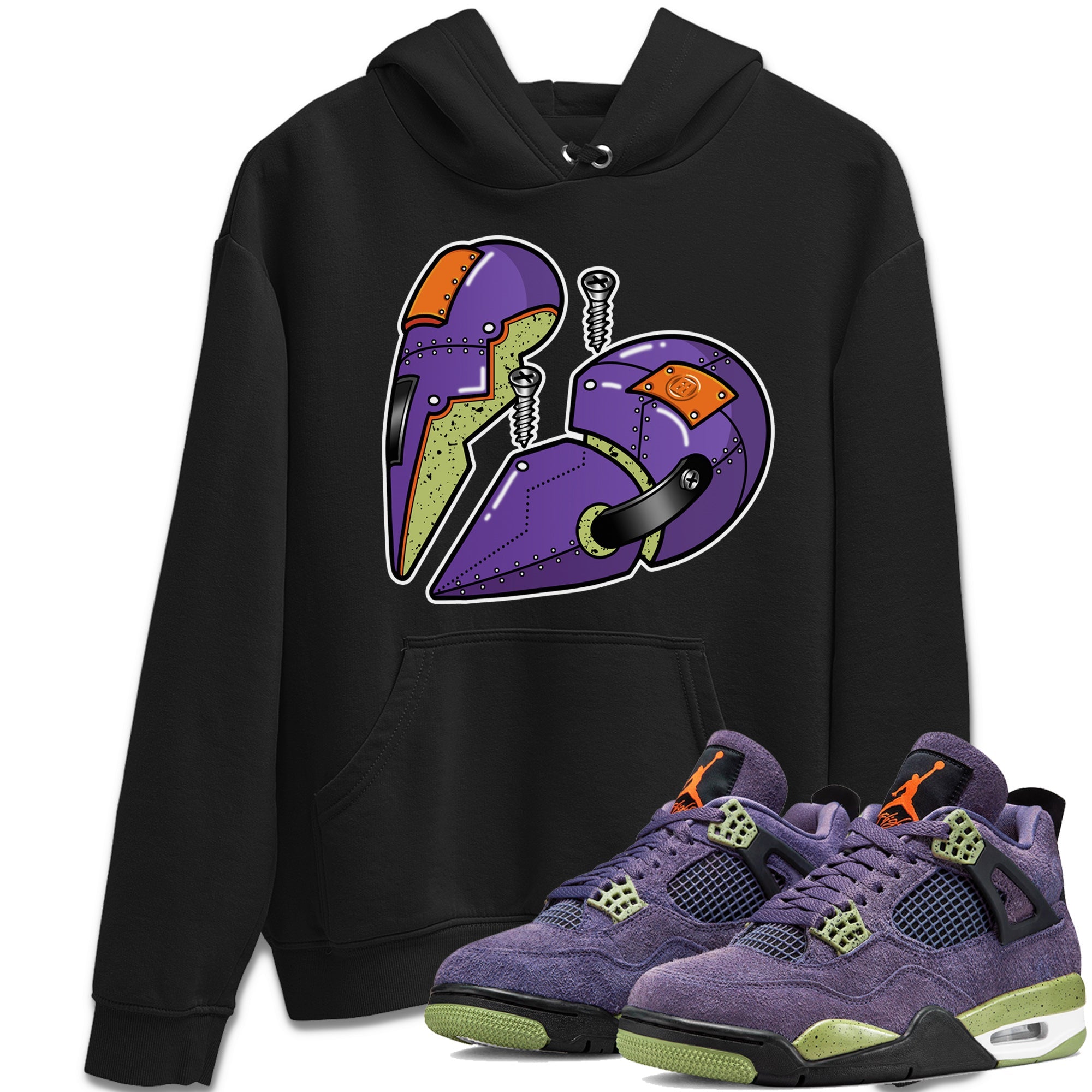 Jordan 4 Canyon Purple Sneaker Match Tees Metal Heart Sneaker Tees Jordan 4 Canyon Purple Sneaker Release Tees Unisex Shirts
