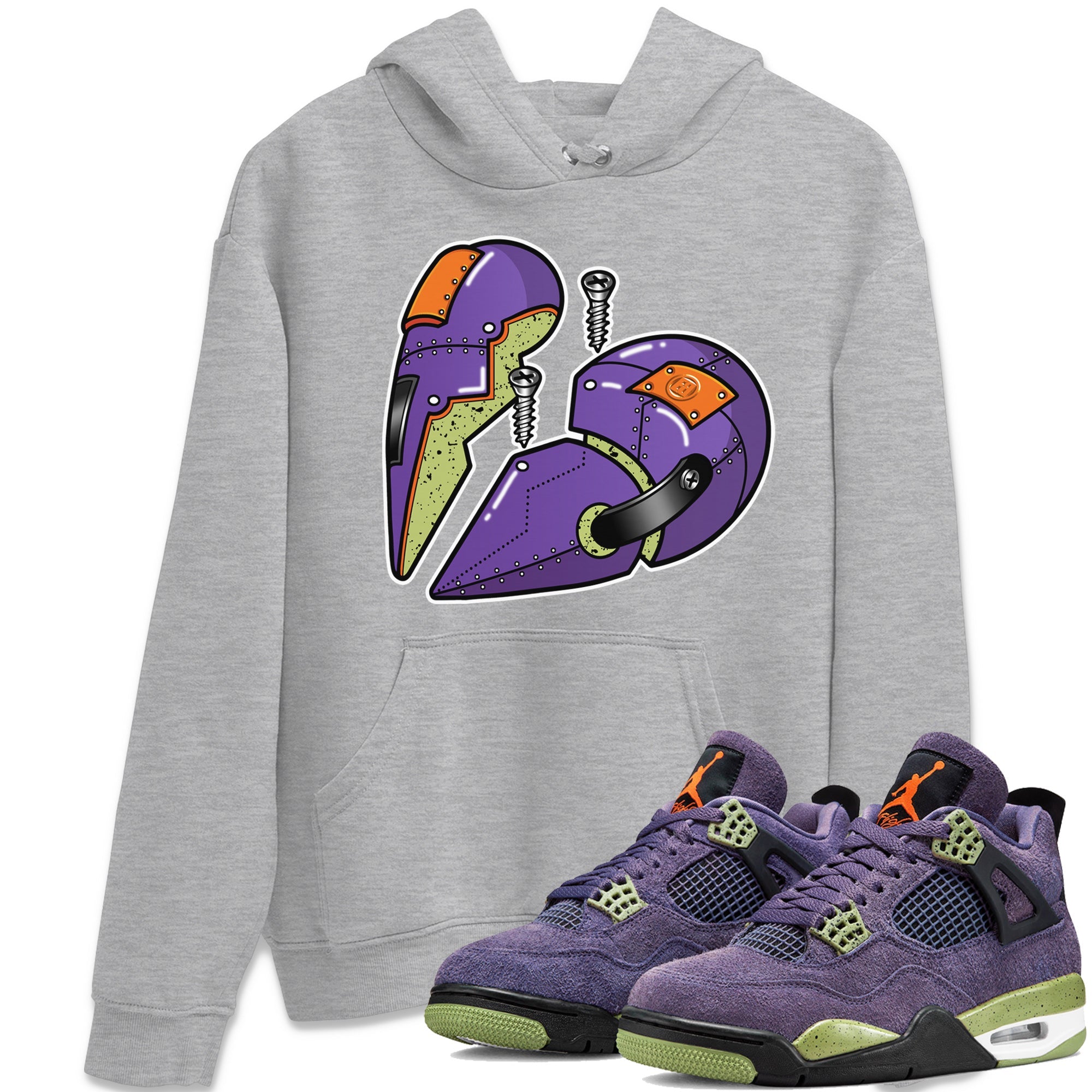 Jordan 4 Canyon Purple Sneaker Match Tees Metal Heart Sneaker Tees Jordan 4 Canyon Purple Sneaker Release Tees Unisex Shirts