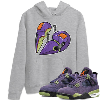 Jordan 4 Canyon Purple Sneaker Match Tees Metal Heart Sneaker Tees Jordan 4 Canyon Purple Sneaker Release Tees Unisex Shirts