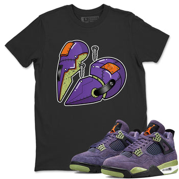 Jordan 4 Canyon Purple Sneaker Match Tees Metal Heart Sneaker Tees Jordan 4 Canyon Purple Sneaker Release Tees Unisex Shirts