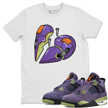 Jordan 4 Canyon Purple Sneaker Match Tees Metal Heart Sneaker Tees Jordan 4 Canyon Purple Sneaker Release Tees Unisex Shirts