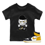 1s Yellow Ochre shirt to match jordans Mischief sneaker tees Air Jordan 1 High OG Yellow Ochre SNRT sneaker release tees baby toddler Black 1 cotton Shirt