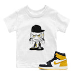 1s Yellow Ochre shirt to match jordans Mischief sneaker tees Air Jordan 1 High OG Yellow Ochre SNRT sneaker release tees baby toddler White 1 cotton Shirt